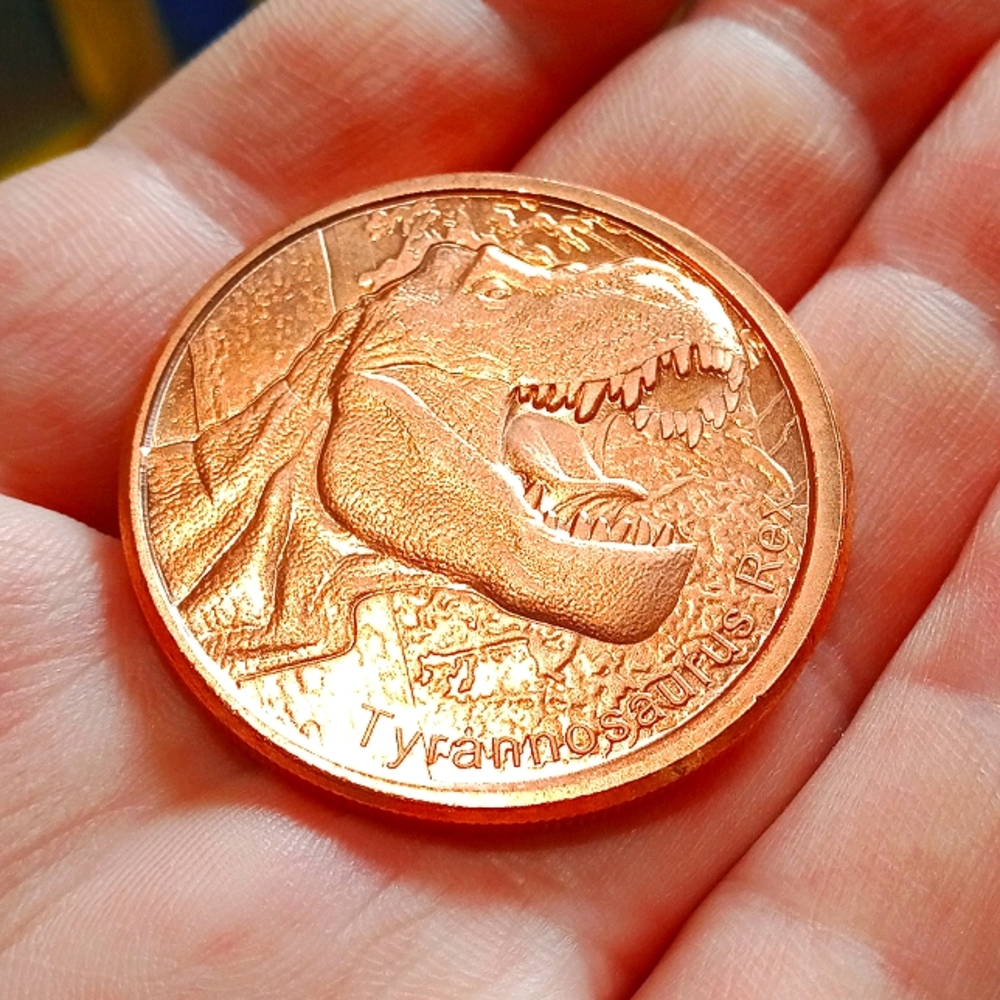🦖 1 oz Copper Round - Tyrannosaurus Rex + Free Copper Penny